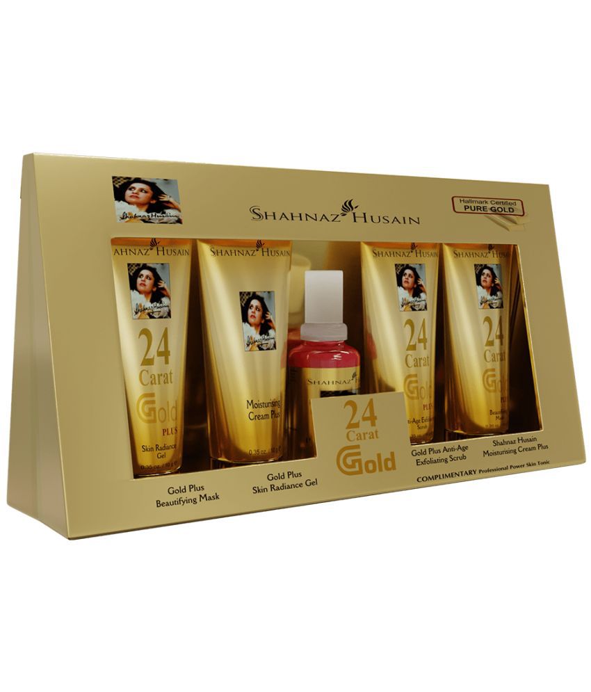     			Shahnaz Husain Gold Skin Radiance Timeless Youth 10gx4 Kit (G.Scrub,G.Gel,M.Cream,G.Mask) FREE-Professional Power Skin Tonic 15 ml
