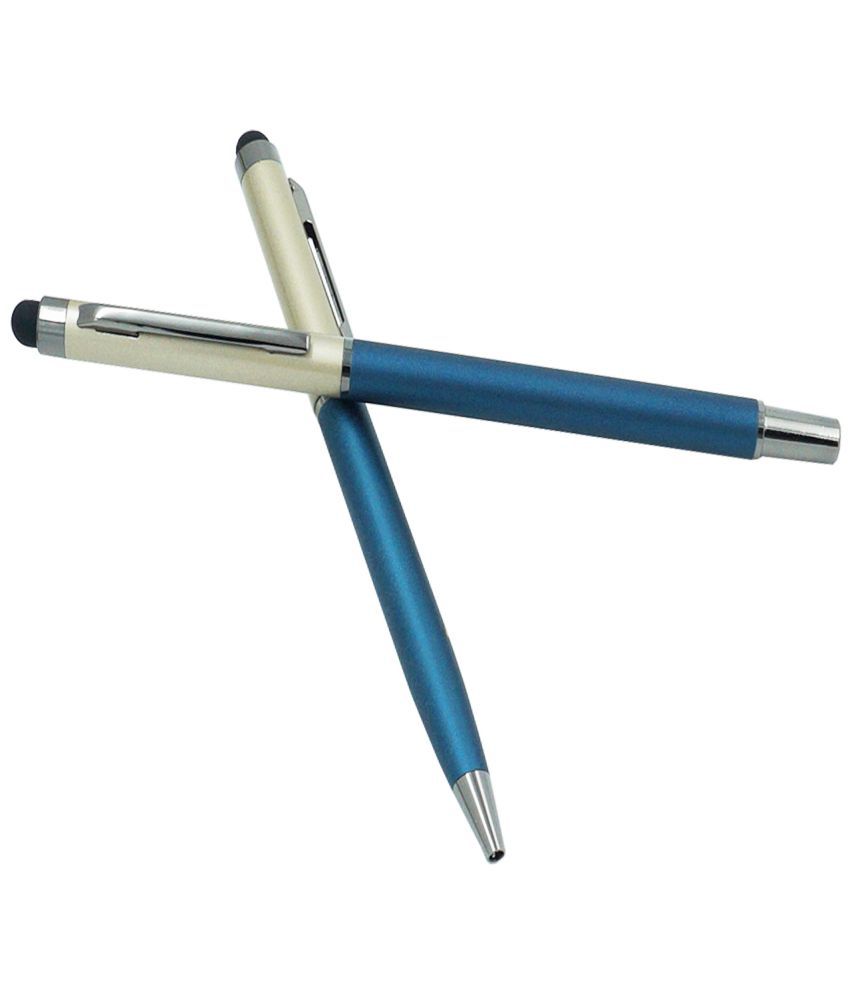     			auteur Hera Premium Blue Color 2 Pcs Best Writing Fancy Ballpoint Pen & Gel Roller Pen , Slim Metal Body , With Stylus For Capacitive Touch Screen Pen Gift Set In Blue Ink .