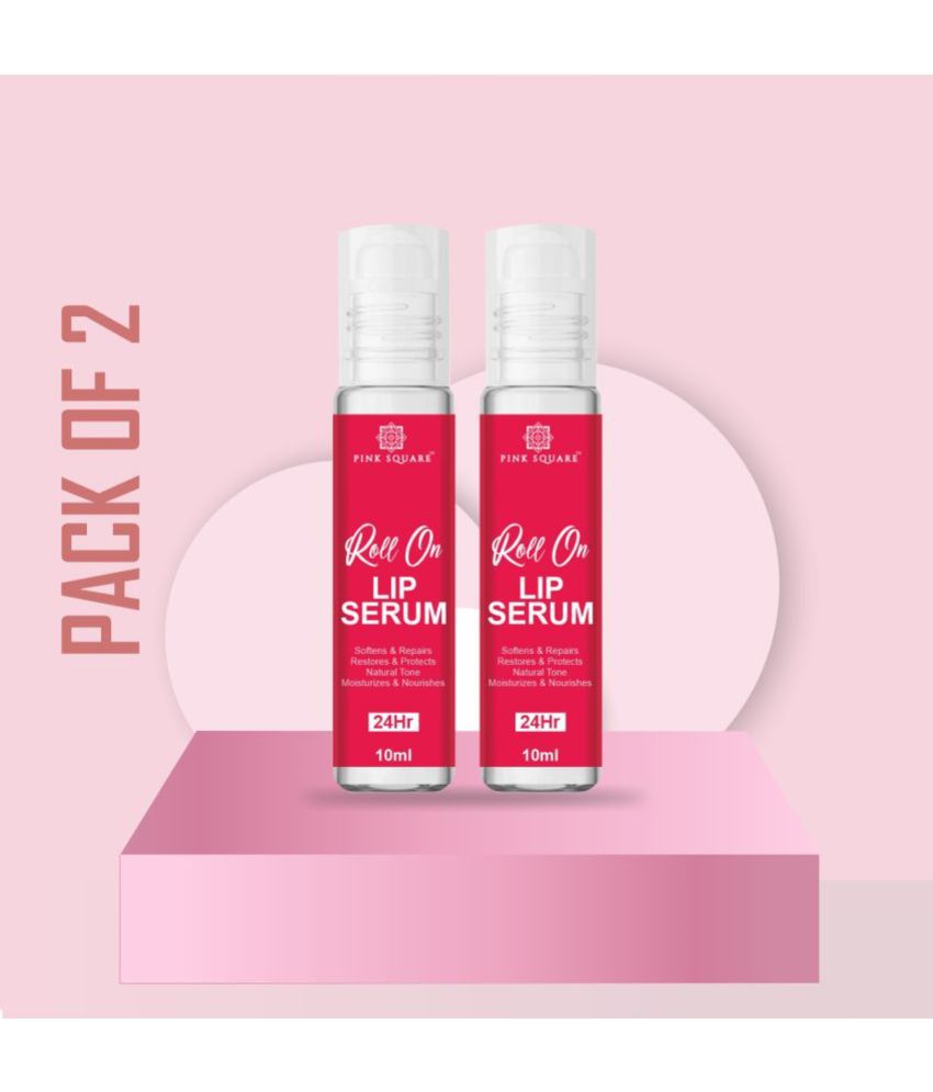     			Pink Square Premium Lip Serum Roll On Brightening Therapy for Soft Moisturised Lips With Glossy & Shine Face Serum 20 mL Pack of 2