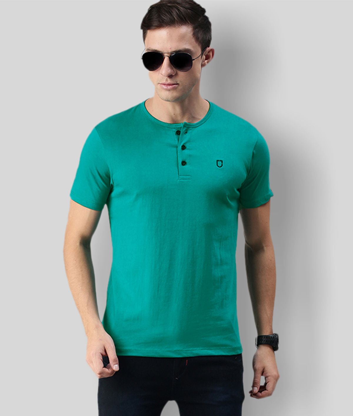     			Urbano Fashion - Green Cotton Slim Fit Men's T-Shirt ( Pack of 1 )