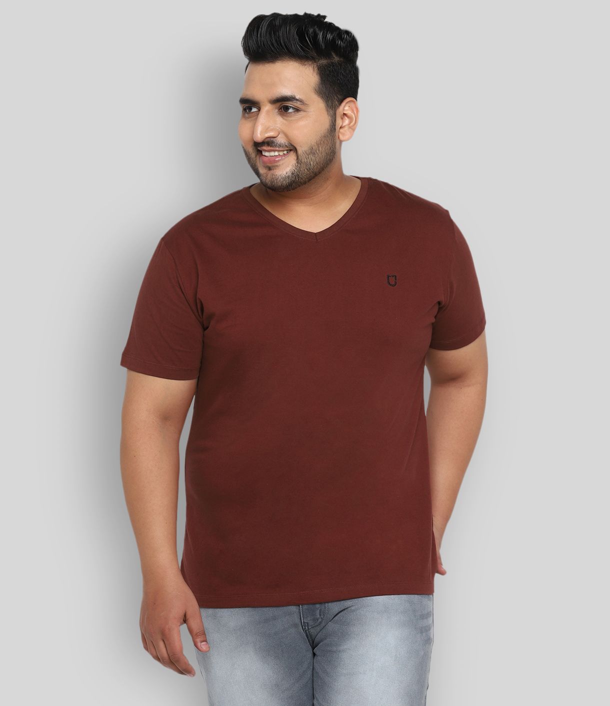     			Urbano Plus - Maroon Cotton Regular Fit Men's T-Shirt ( Pack of 1 )