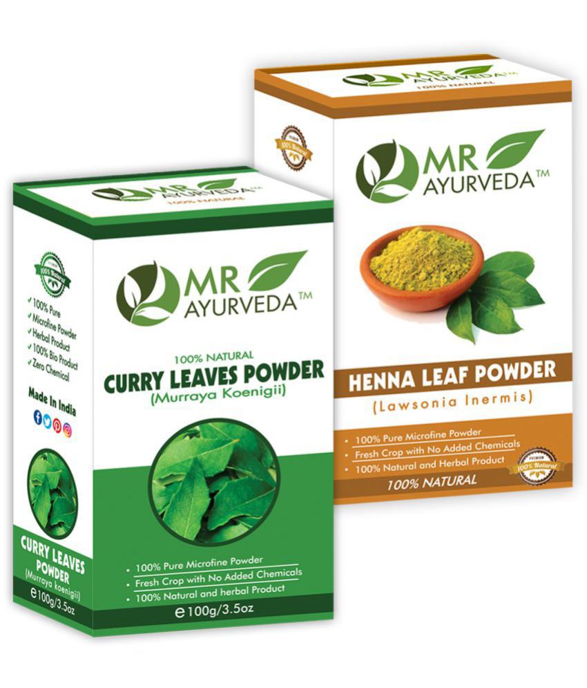     			MR Ayurveda Curry Leaves Powder &  Henna Powder Hair Scalp Treatment 200 g Pack of 2