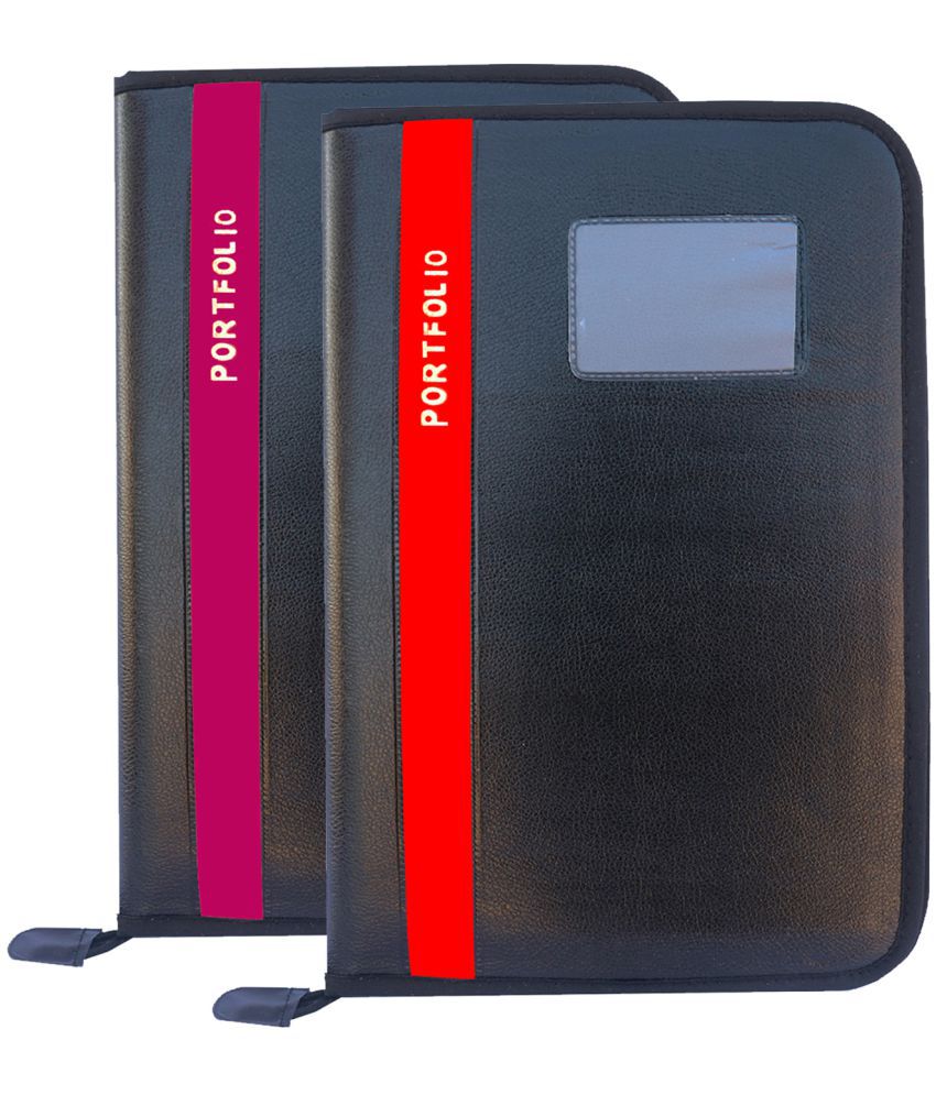     			Kopila 20 leef's Compatible Paper Size- A4 & FS , Professional,office file,documents bag,certificate file folder Set of 2 Pink&Red