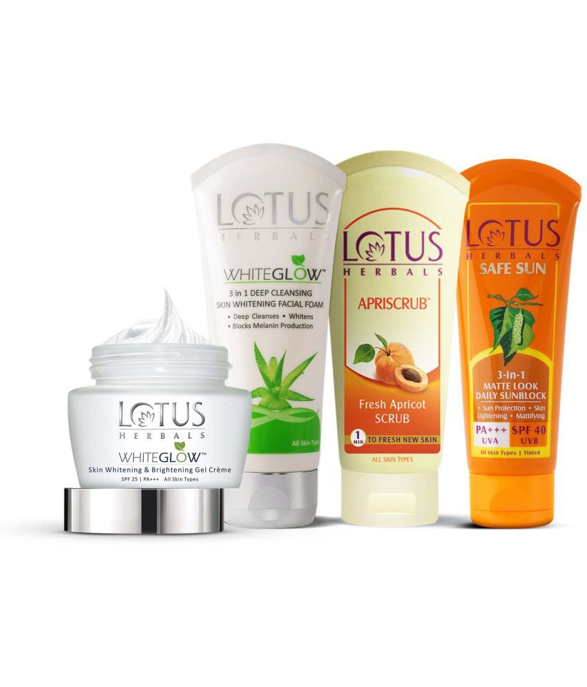     			Lotus Herbals Natural Care Kit With Gel Cream, Sunscreen, Face Foam & Face Scrub Facial Kit 340 g