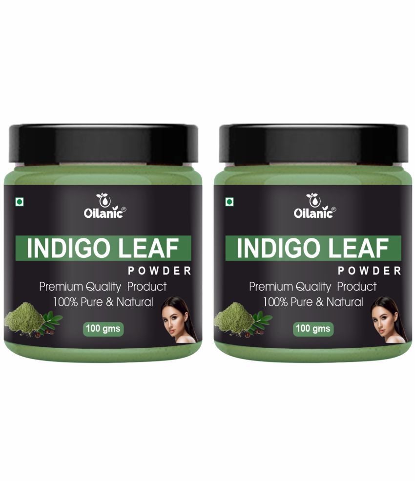     			Oilanic Natural Indigo Leaf Powder For Haircare Face Pack Masks 200 gm Pack of 2