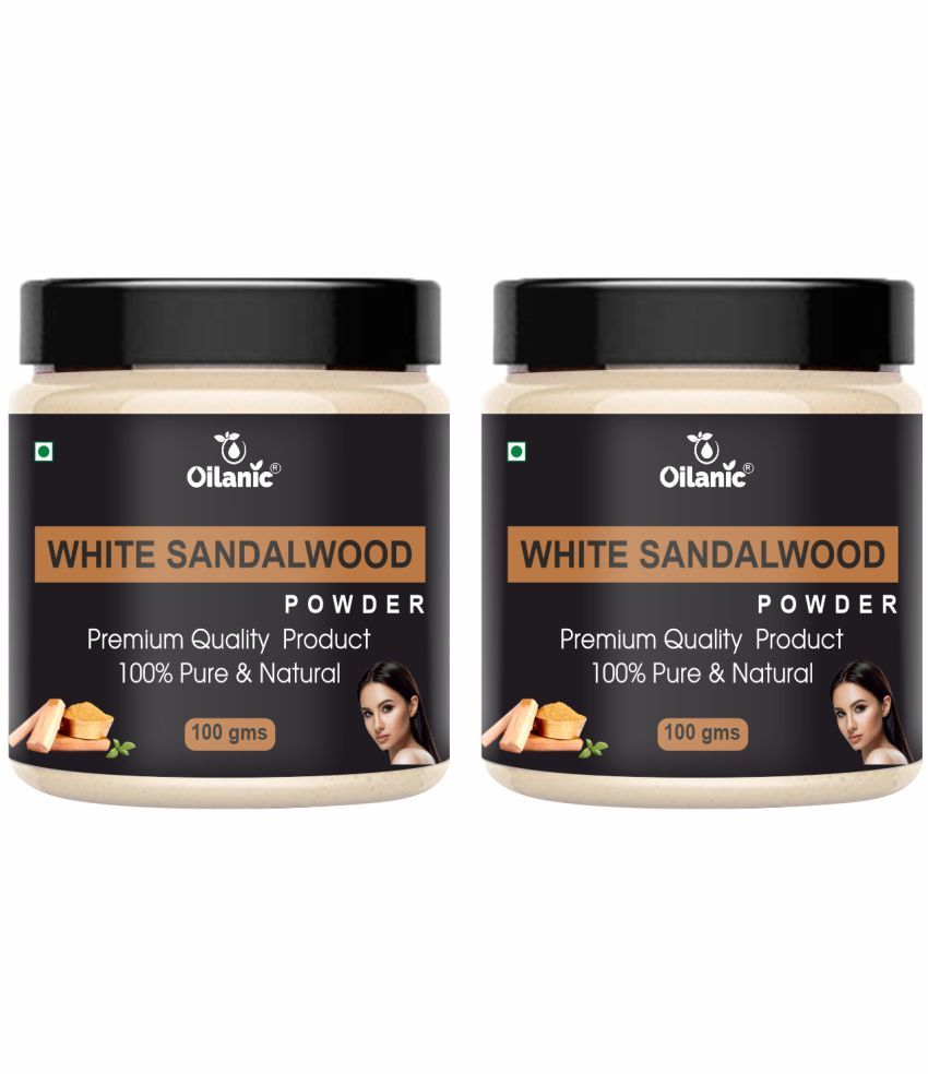     			Oilanic Natural White Sandalwood Powder For Haircare Face Pack Masks 200 gm Pack of 2