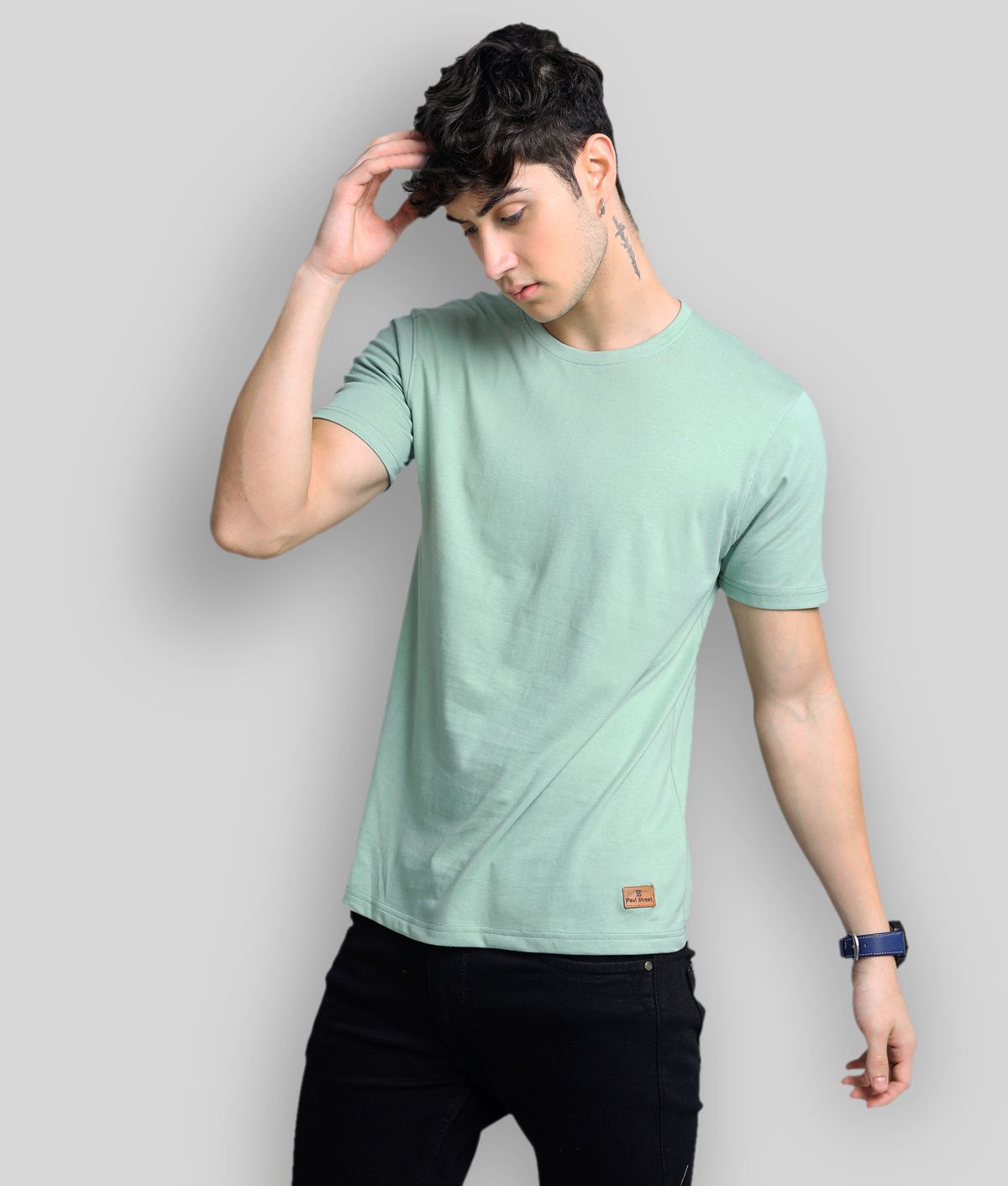     			Paul Street - Green Cotton Blend Slim Fit Men's T-Shirt ( Pack of 1 )