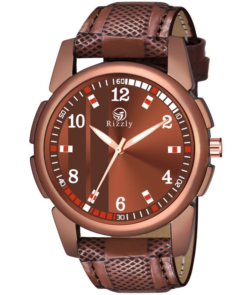     			Rizzly - Brown Leather Analog Men's Watch