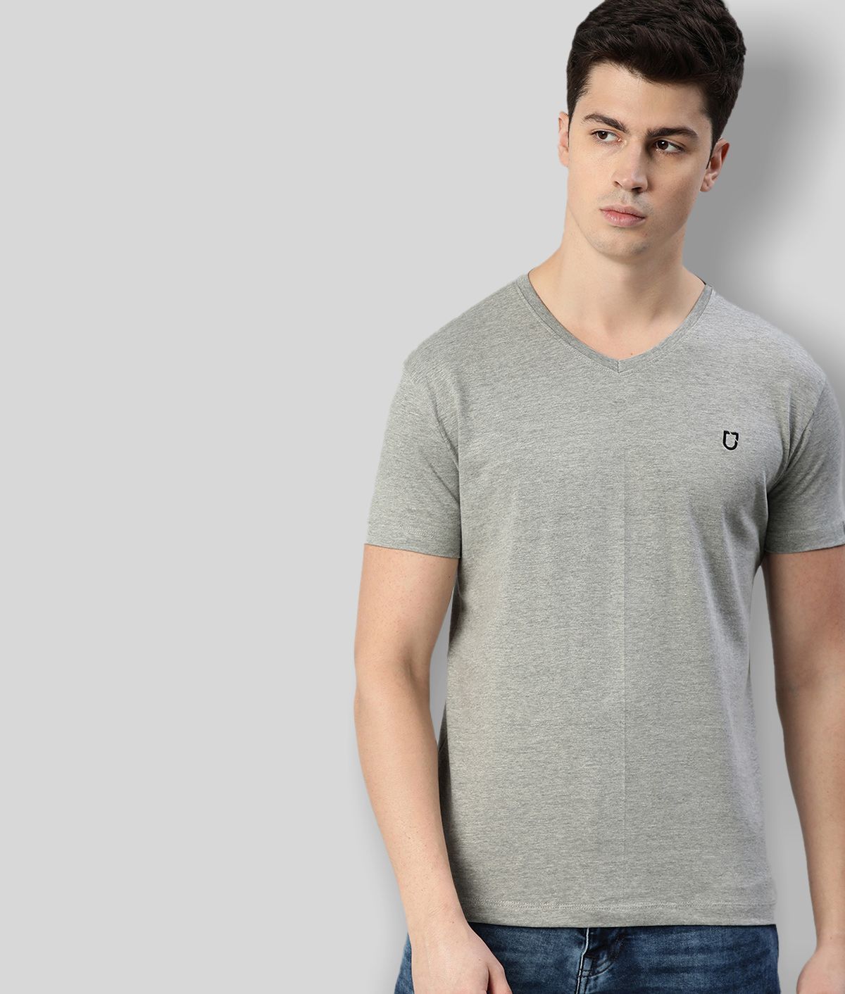     			Urbano Fashion - Grey Cotton Slim Fit Men's T-Shirt ( Pack of 1 )