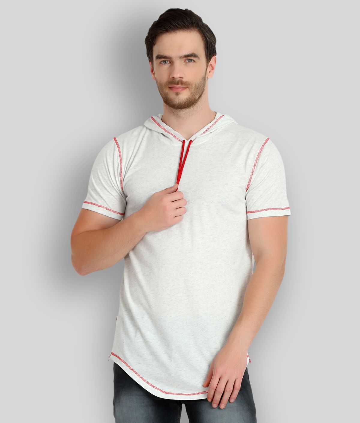     			Glito - Off-White Cotton Blend Regular Fit Men's T-Shirt ( Pack of 1 )