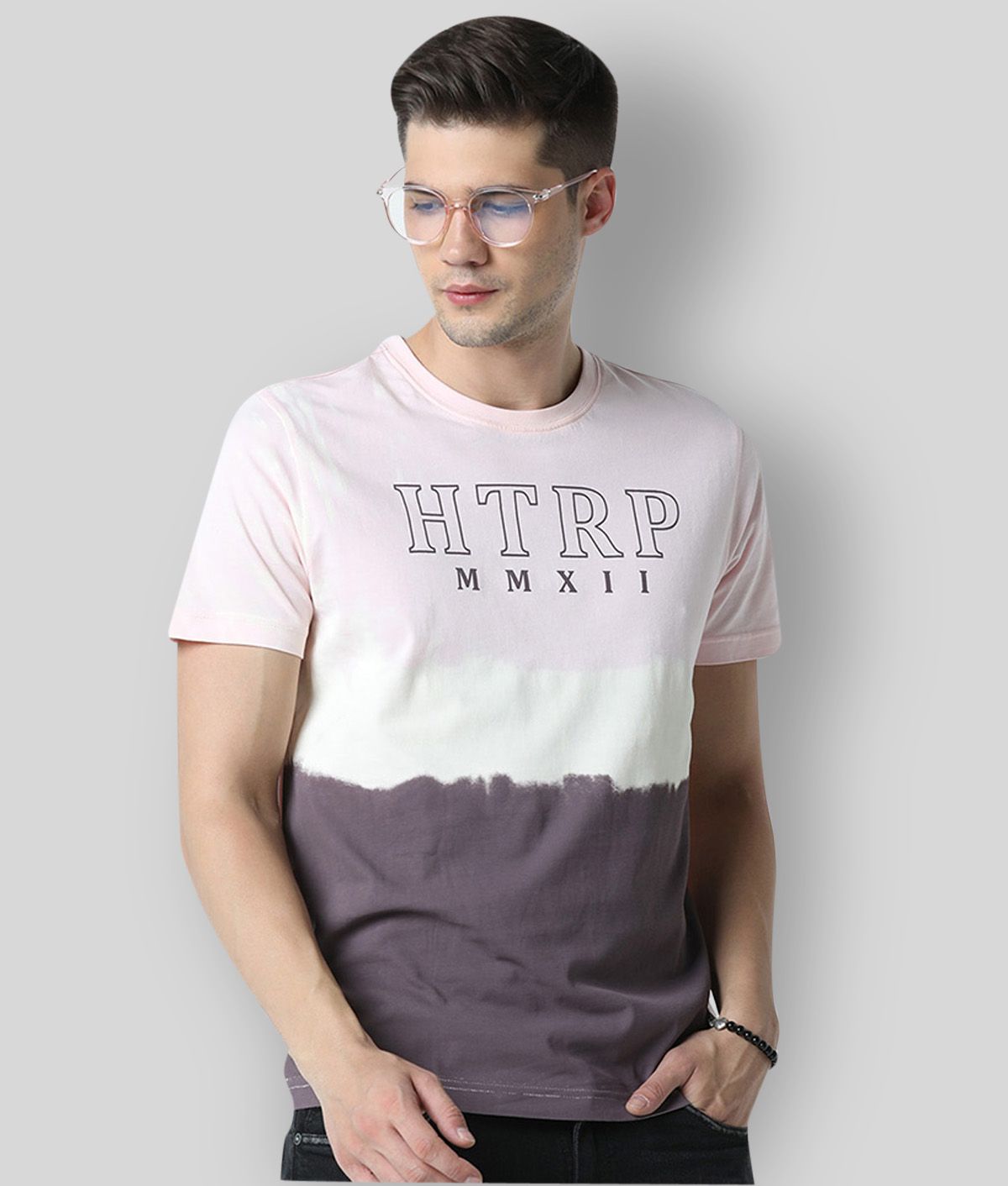     			Huetrap - Pink Cotton Blend Regular Fit Men's T-Shirt ( Pack of 1 )