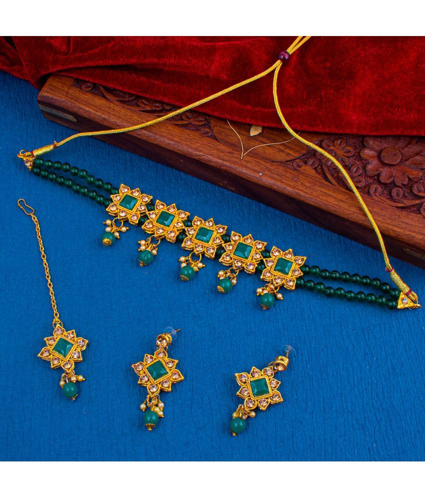     			Sukkhi Brass Multi Color Traditional Necklaces Set Choker