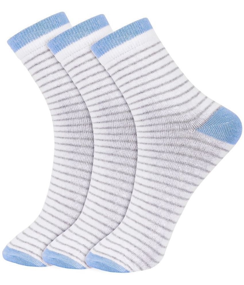     			Williwr Women's Blue Cotton Striped Combo Low Cut Socks ( Pack of 3 )