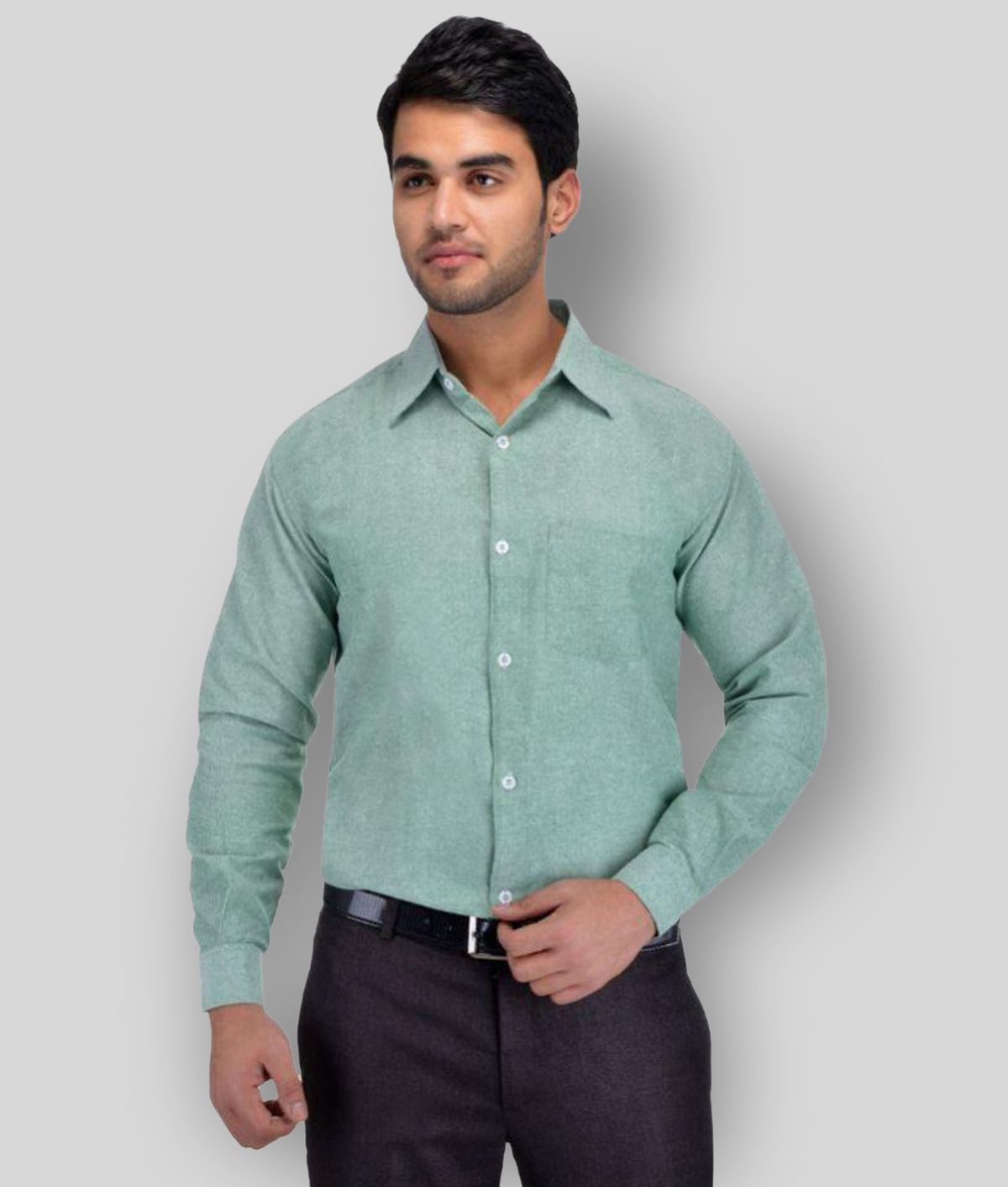     			DESHBANDHU DBK - Green Cotton Regular Fit Men's Formal Shirt (Pack of 1)