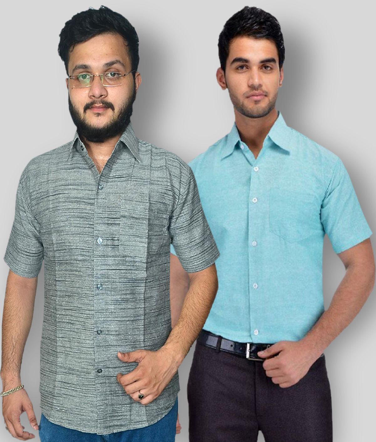     			DESHBANDHU DBK - Multicolor Cotton Regular Fit Men's Formal Shirt (Pack of 2)