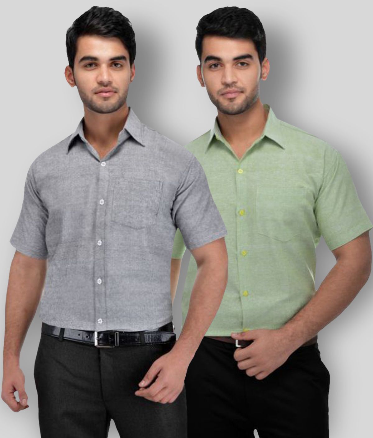     			DESHBANDHU DBK - Multicolor Cotton Regular Fit Men's Formal Shirt (Pack of 2)