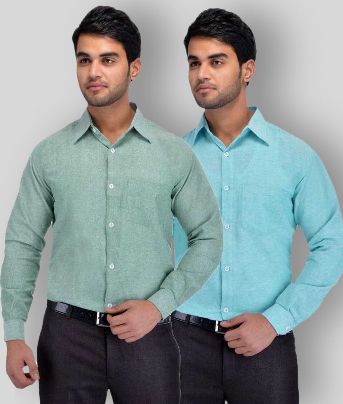     			DESHBANDHU DBK - Multicolor Cotton Regular Fit Men's Formal Shirt (Pack of 2)