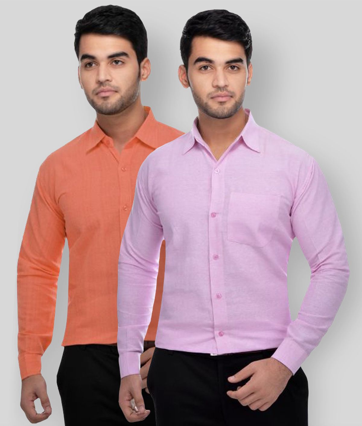     			DESHBANDHU DBK - Multicolor Cotton Regular Fit Men's Formal Shirt (Pack of 2)