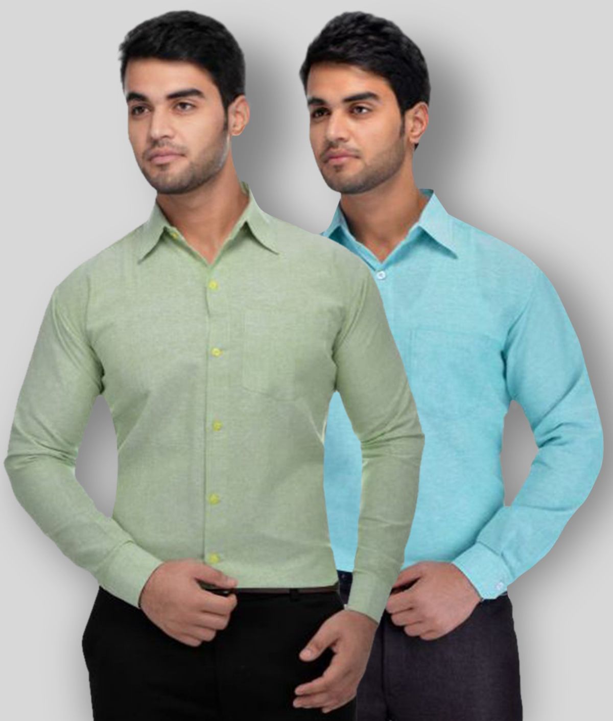     			DESHBANDHU DBK - Multicolor Cotton Regular Fit Men's Formal Shirt (Pack of 2)