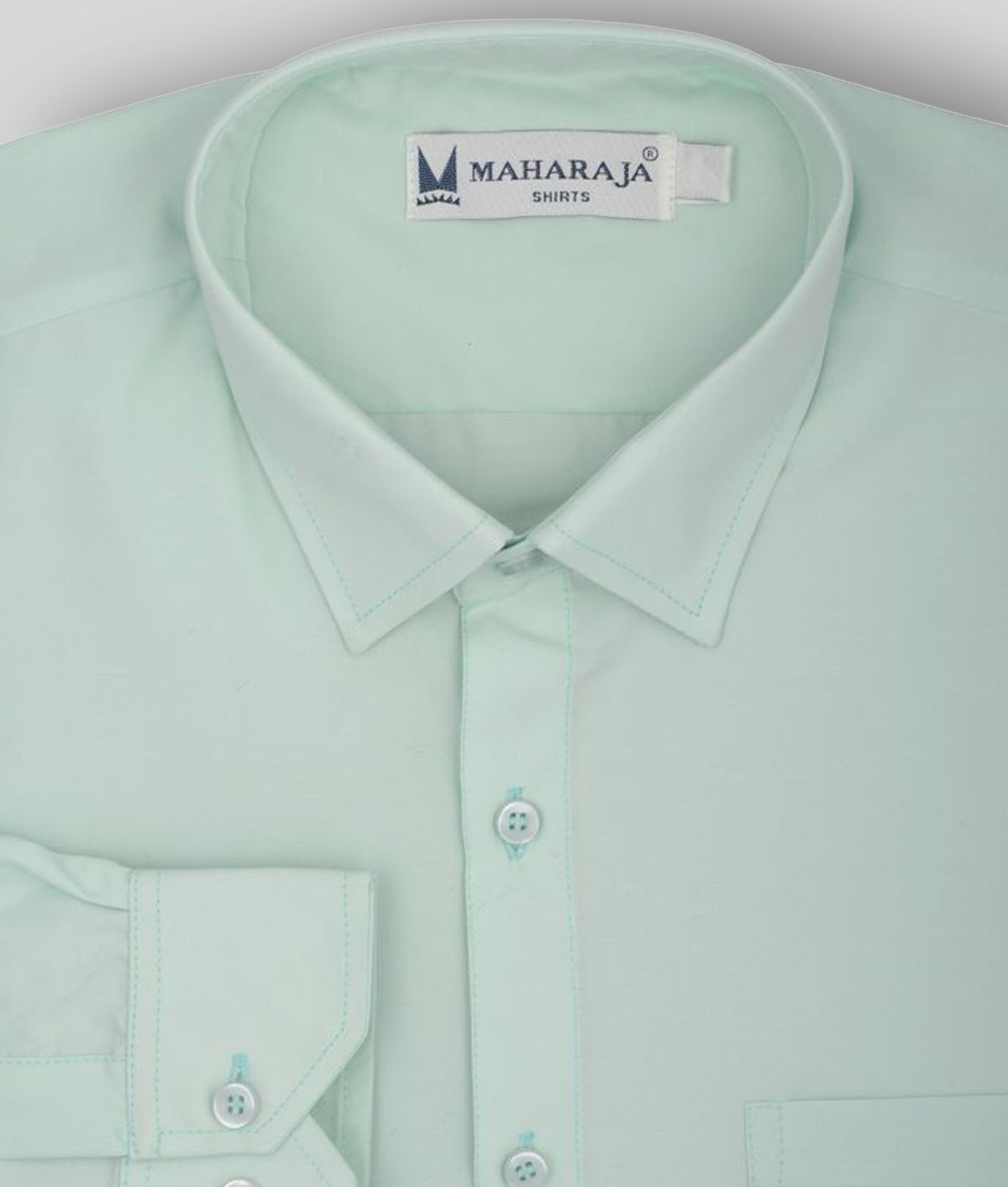     			Maharaja - Green Cotton Blend Slim Fit Men's Formal Shirt (Pack of 1)
