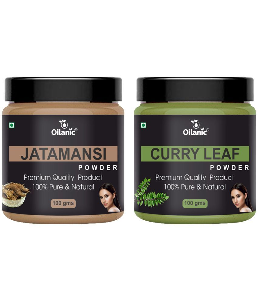     			Oilanic 100% Pure Jatamansi Powder & Curry Leaf Powder-Skin Hair Mask 200 g Pack of 2