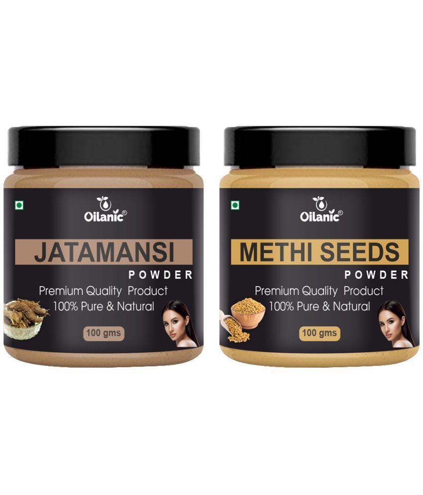     			Oilanic 100% Pure Jatamansi Powder & Methi Powder For Skincare Hair Mask 200 g Pack of 2