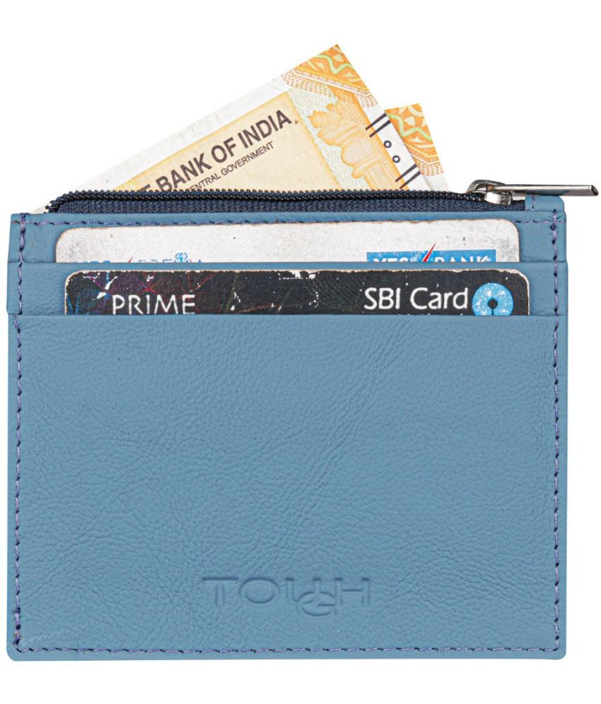     			Tough Blue Pure Leather Card Holder Wallet