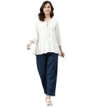 Janasya - White Rayon Women's A-Line Top ( Pack of 1 )