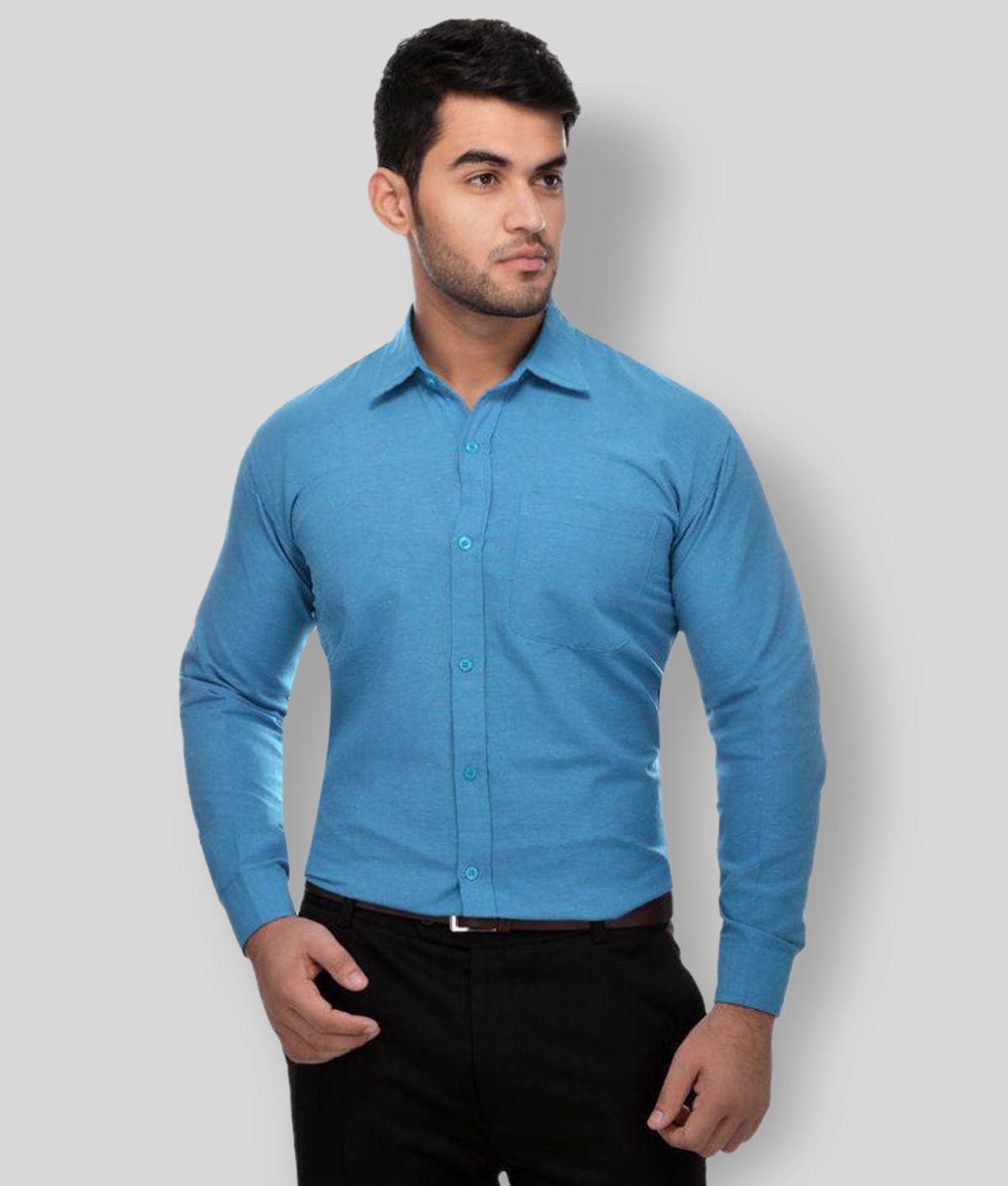     			DESHBANDHU DBK - Blue Cotton Regular Fit Men's Casual Shirt (Pack of 1 )
