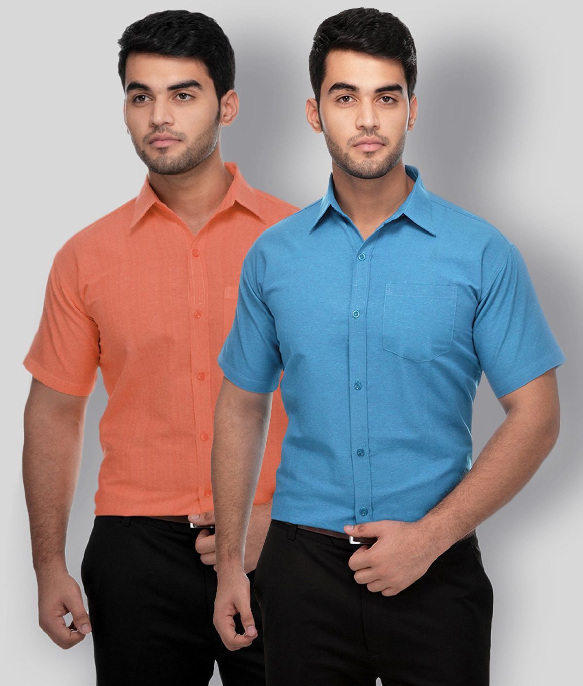     			DESHBANDHU DBK - Multicolor Cotton Regular Fit Men's Formal Shirt (Pack of 2)