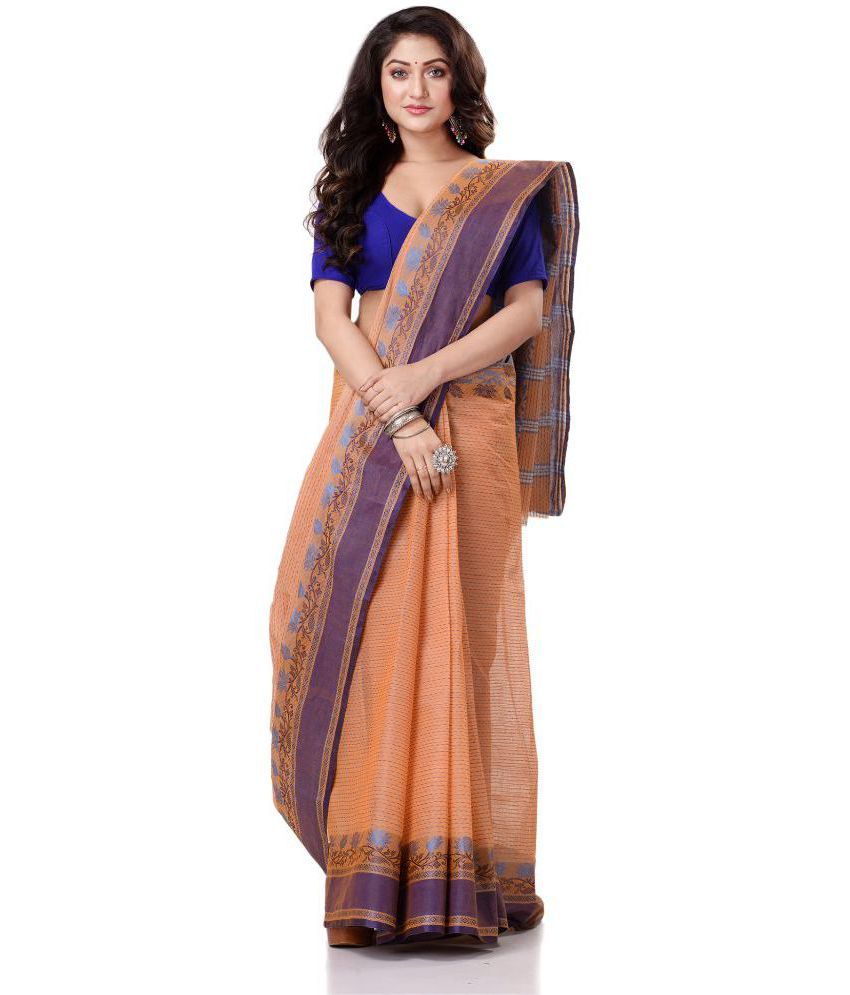     			Desh Bidesh - Multicolour Bengal Handloom Saree Without Blouse Piece ( Pack of 1 )