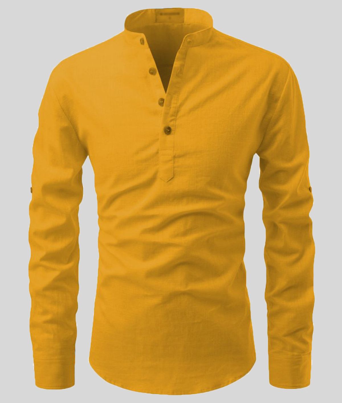     			Vida Loca - Yellow Cotton Slim Fit Men's Casual Shirt (Pack of 1 )