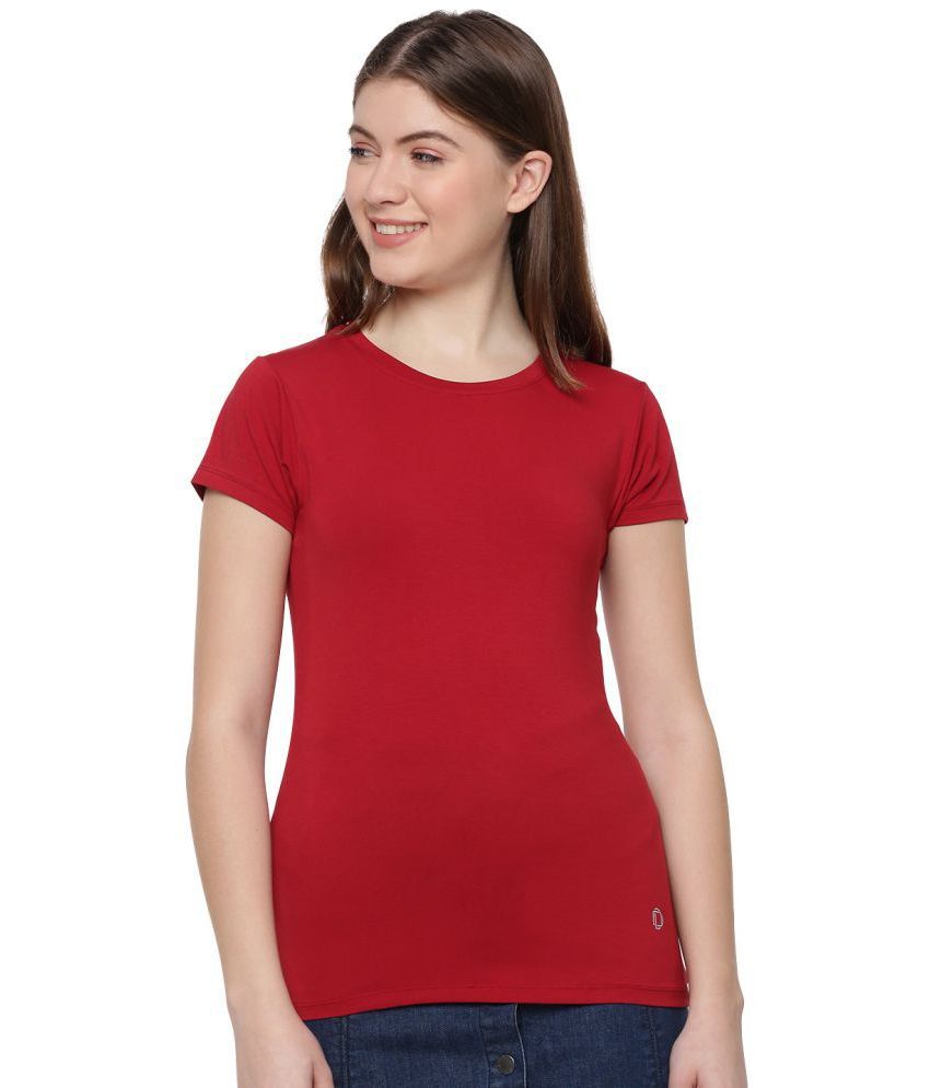 Dollar Missy Cotton Red T-Shirts - Single