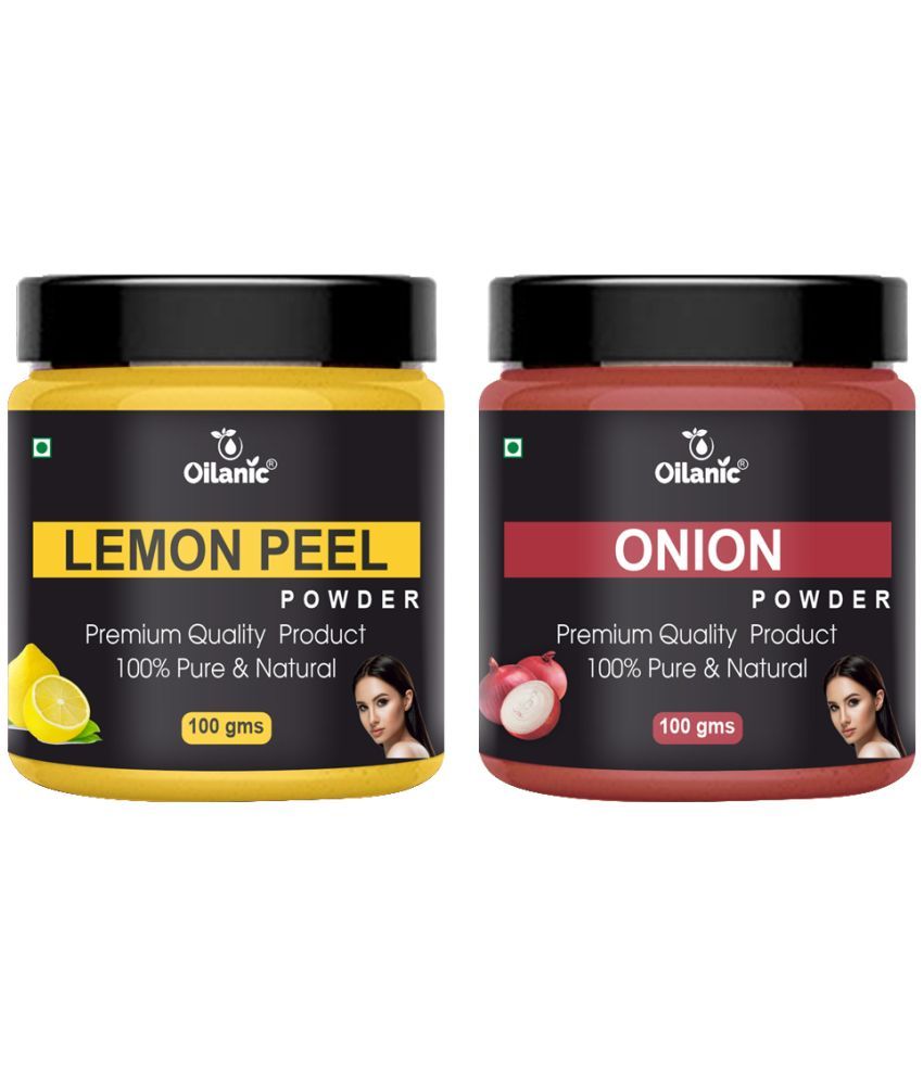     			Oilanic 100% Pure Lemon Peel Powder & Onion Powder For Skincare Hair Mask 200 g Pack of 2