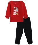 MICKEY & FRIENDS BOYS SETS ROUND NECK FULL SLEEVES RED & BLACK