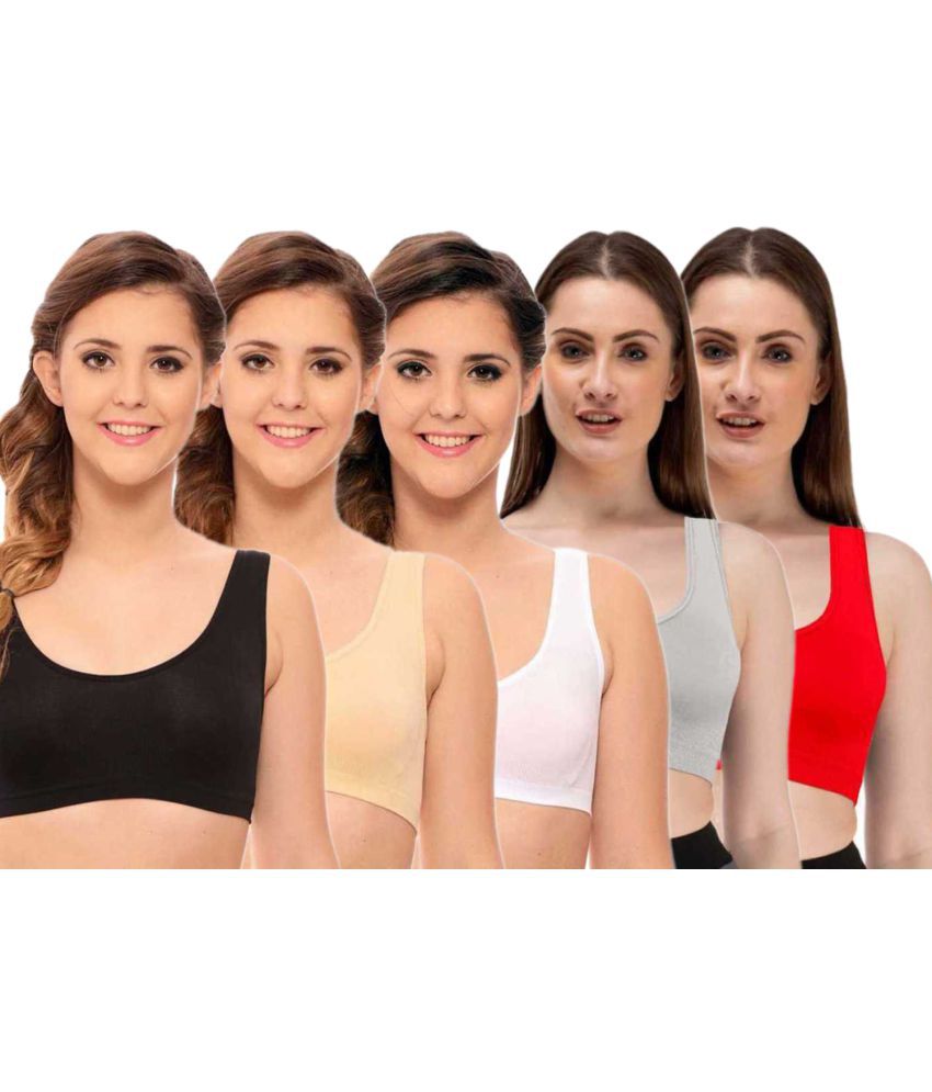     			ComfyStyle Cotton Lycra Air Bra - Multi Color Pack of 5