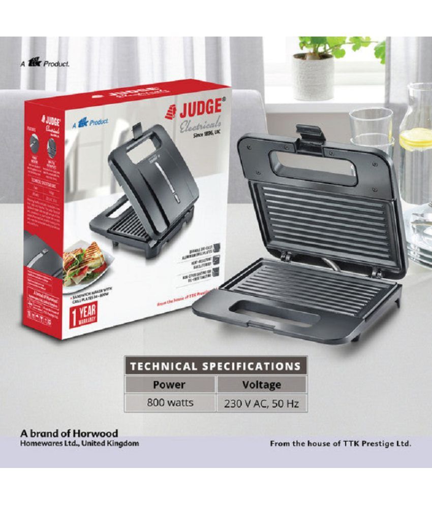 JUDGE 04 800 Watts Sandwich Toaster Price in India Buy JUDGE 04 800