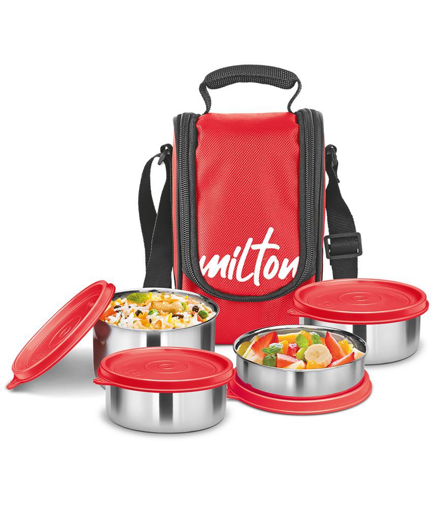     			Milton Tasty 4 Stainless Steel Lunch Box, Red