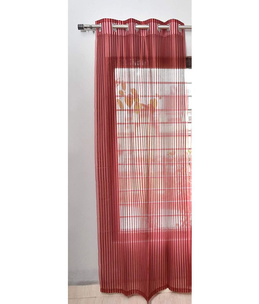     			Panipat Textile Hub Others Semi-Transparent Eyelet Window Curtain 5 ft Single -Maroon
