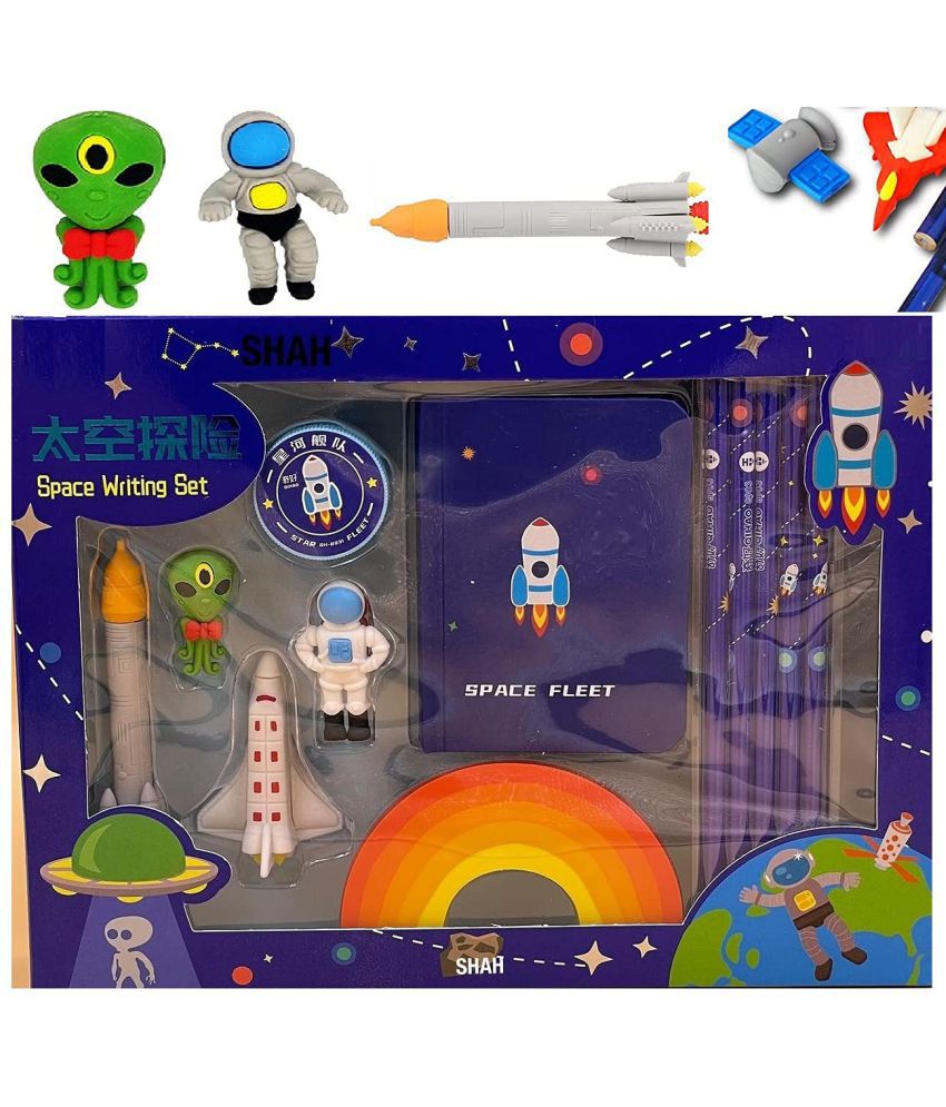     			FunBlast Stationary Set for Kids, Space Fleet Themed Pencils, Erasers and Sharpeners for Kids - School Stationary Kit for Kids, Return Gifts for Kids, Stationery Item for Kids (Multicolor)