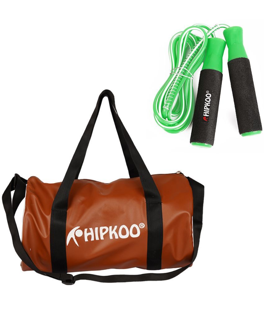     			Hipkoo Sports Gym & Fitness Kit | 1 Stylist Leather Bag and 1 Plastic Skipping Rope | Ideal for Gym, Workout, Sports & Fitness for both men & Women | (Pack of 2)