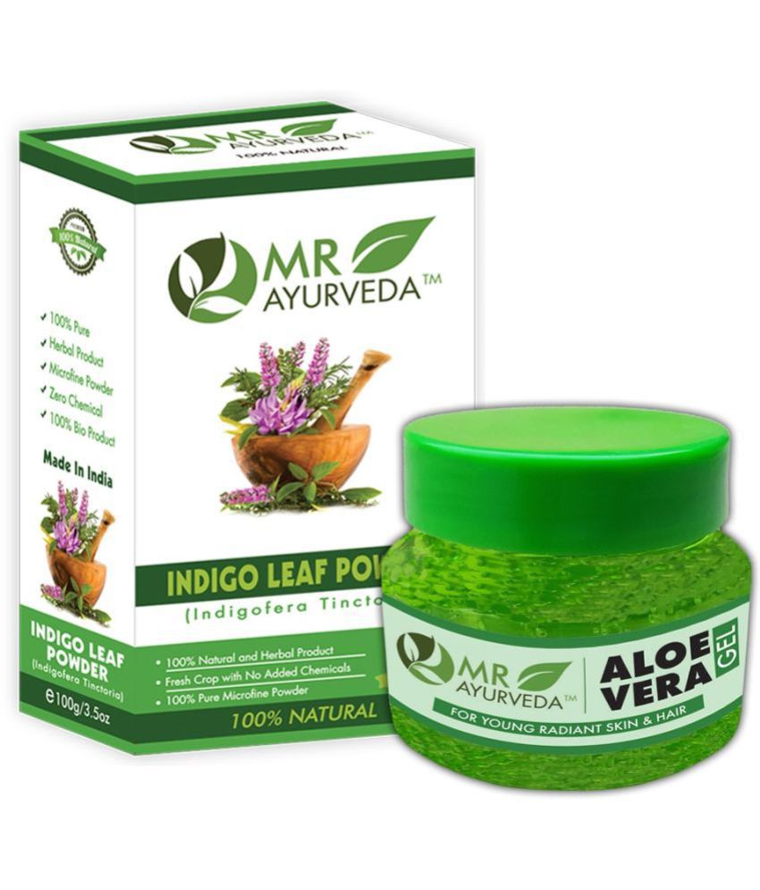     			MR Ayurveda Aloe Vera Gel & Indigo Powder Hair Scalp Treatment 200 g Pack of 2