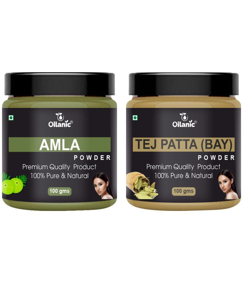     			Oilanic 100% Pure Amla Powder & Tej Patta Powder For Skin Hair Mask 200 g Pack of 2