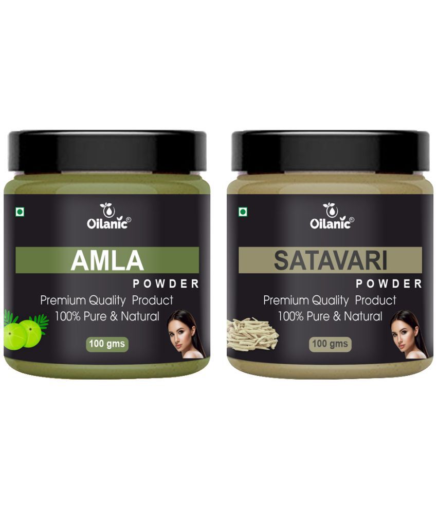     			Oilanic 100% Pure Amla Powder & Satavari Powder For Skincare Hair Mask 200 g Pack of 2