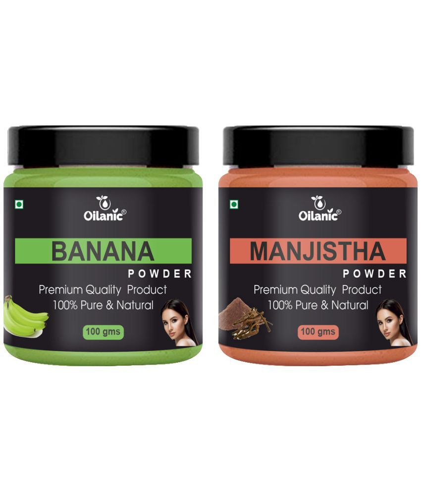     			Oilanic 100% Pure Banana Powder & Manjistha Powder For Skin Hair Mask 200 g Pack of 2
