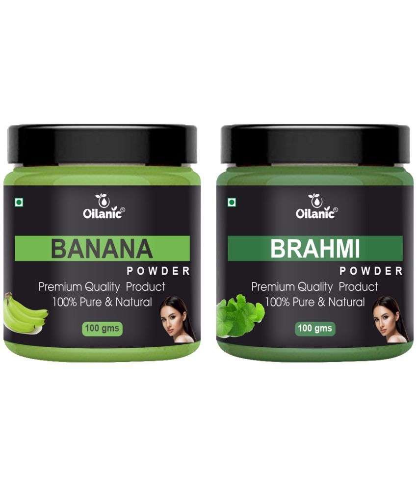     			Oilanic 100% Pure Banana Powder & Brahmi Powder For Skincare Hair Mask 200 g Pack of 2