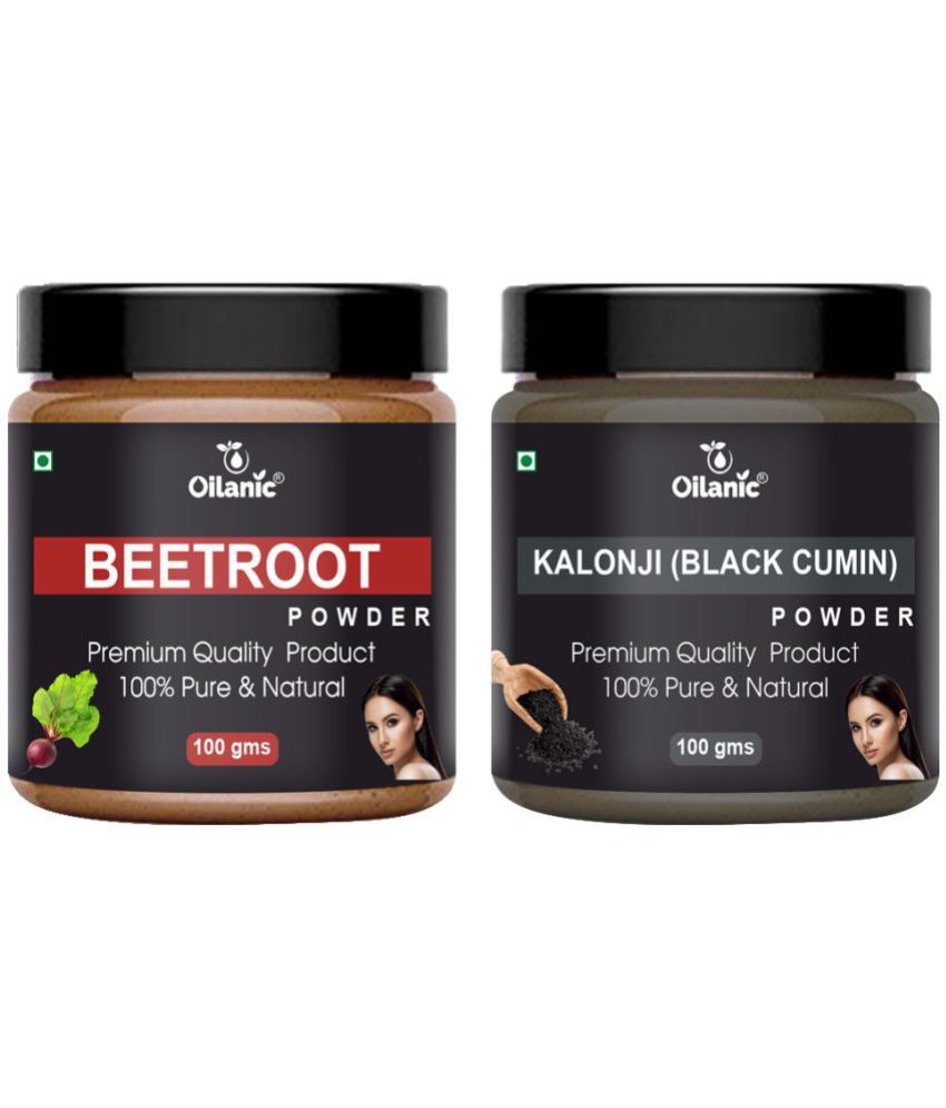     			Oilanic 100% Pure Beetroot Powder & Kalonji Powder For Skin Hair Mask 200 g Pack of 2