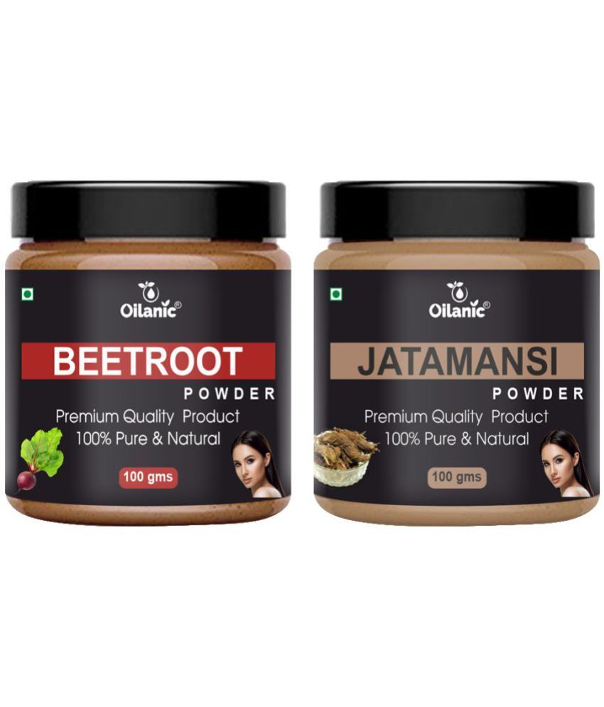     			Oilanic 100% Pure Beetroot Powder & Jatamansi Powder For Skin Hair Mask 200 g Pack of 2