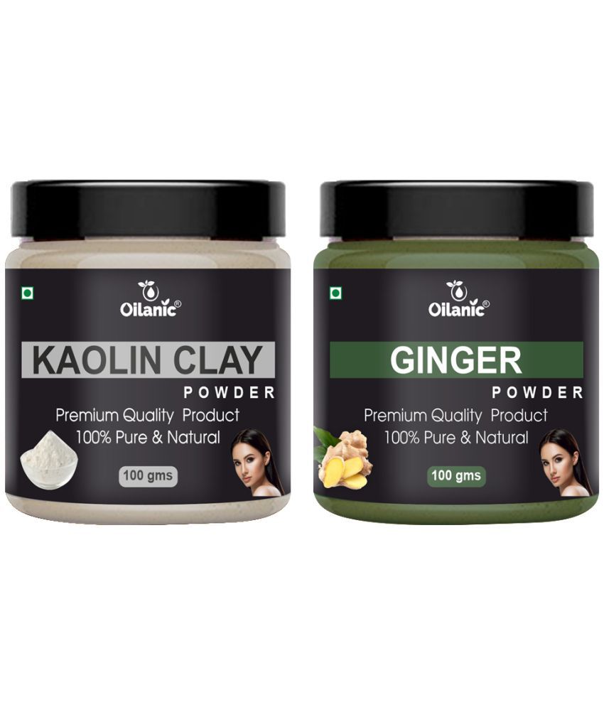     			Oilanic 100% Pure Kaolin Clay Powder & Ginger Powder For Skin Hair Mask 200 g Pack of 2