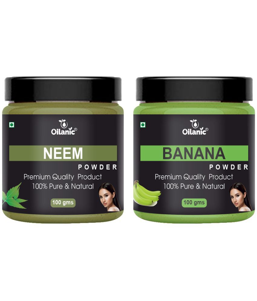     			Oilanic 100% Pure Neem Powder & Banana Powder For Skincare Hair Mask 200 g Pack of 2